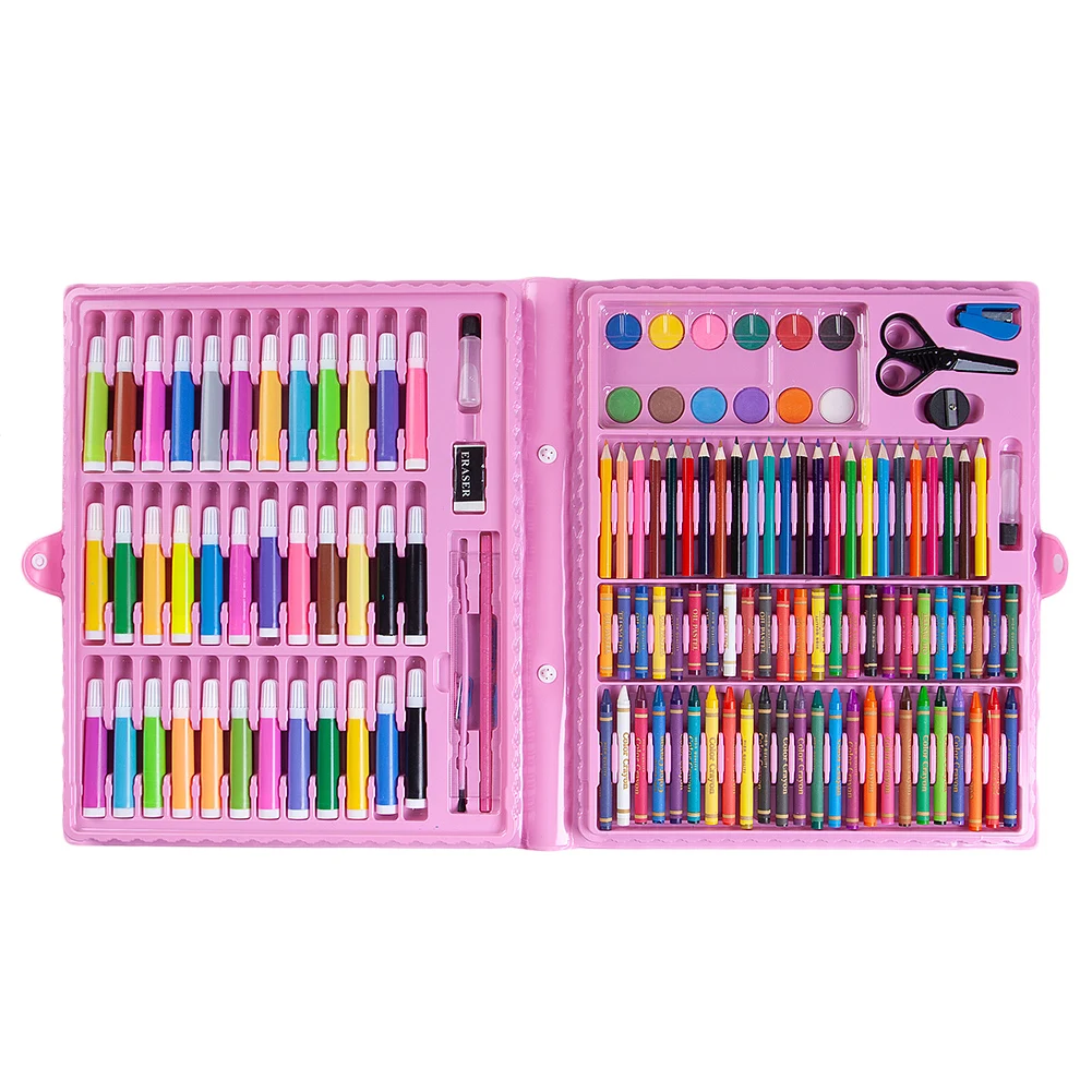 150 шт./компл. Детский рисунок художественный маркер ручка кисти искусство Рисование инструмент для живописи маркеры восковой карандаш масляная пастель набор подарок