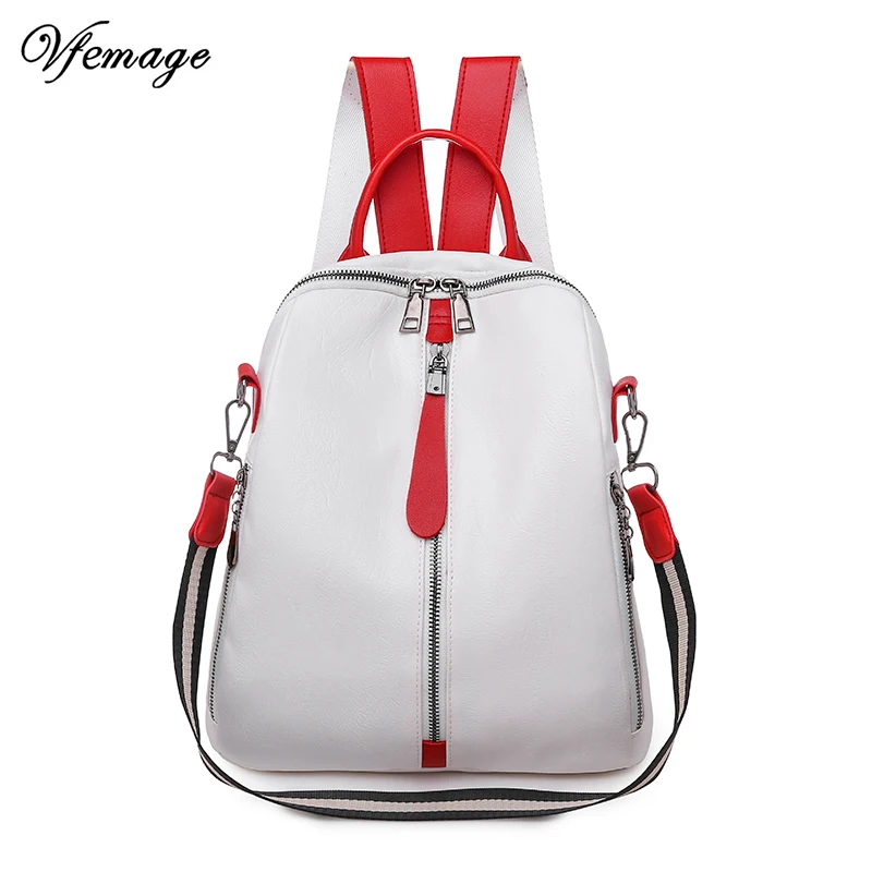 

Vfemage High Quality Bag for Women Backpacks Female Small Leather Backpack Girls Schoolbag Mutifunction Ladies Shoulder Bag 2019