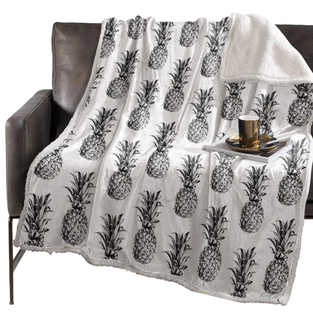 Pineapple Fruit Blanket Floral Fleece Blanket for Kids Girl Couch Soft