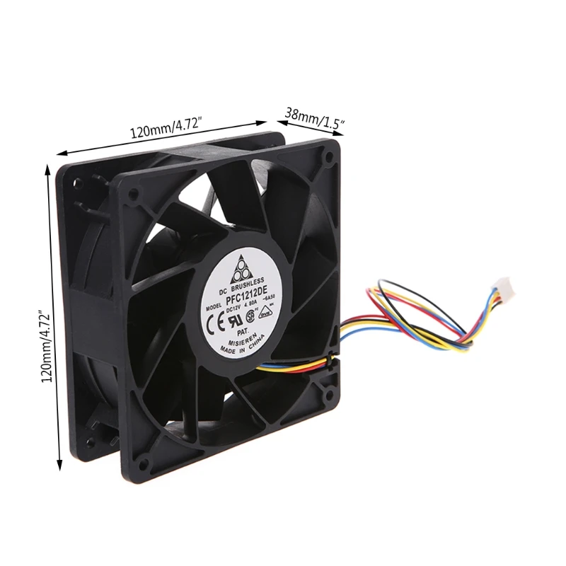 120x120x38 мм бесщеточный DC12V 7-ми лопастной вентилятор охлаждения 12038 Для Delta QFR1212GHE - Цвет лезвия: 4.8A