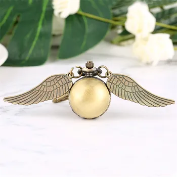 

Golden Snitch Shape Pocket Watch with Key Buckle for Boy Bronze Quidditch Derivatives Key Fob For Children Gift Drop Shipping