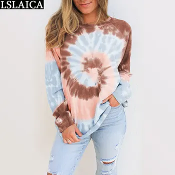 

Fashion Casual Sweatshirt O-Neck Long Sleeve Women Sweetshirts Tie-Dye Loose Tops Women Autumn Winter Las Mujeres Sweetshirts
