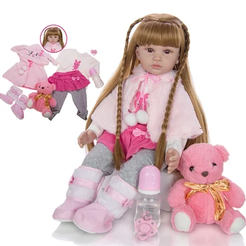 

60cm Reborn Baby Doll 24 Inches Silicone Vinyl Toy For Girl Princess Girl Simulation baby Doll reborn