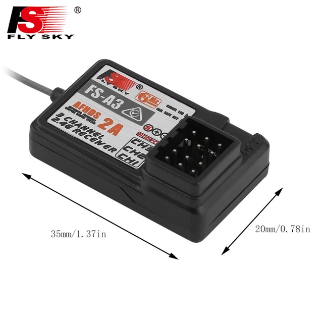 Receptor de 3 canales Flysky FS A3 Compatible con GT2E/GT2G/GT2F/IT4S/GT5/I4X/I6/I6X/I6S/TH9A/TM10/I8/I10 Remont Receptor de 3 canales Flysky FS A3 Compatible con GT2E/GT2G/GT2F/IT4S/GT5/I4X/I6/I6X/I6S/TH9A/TM10/I8/I10 Remont