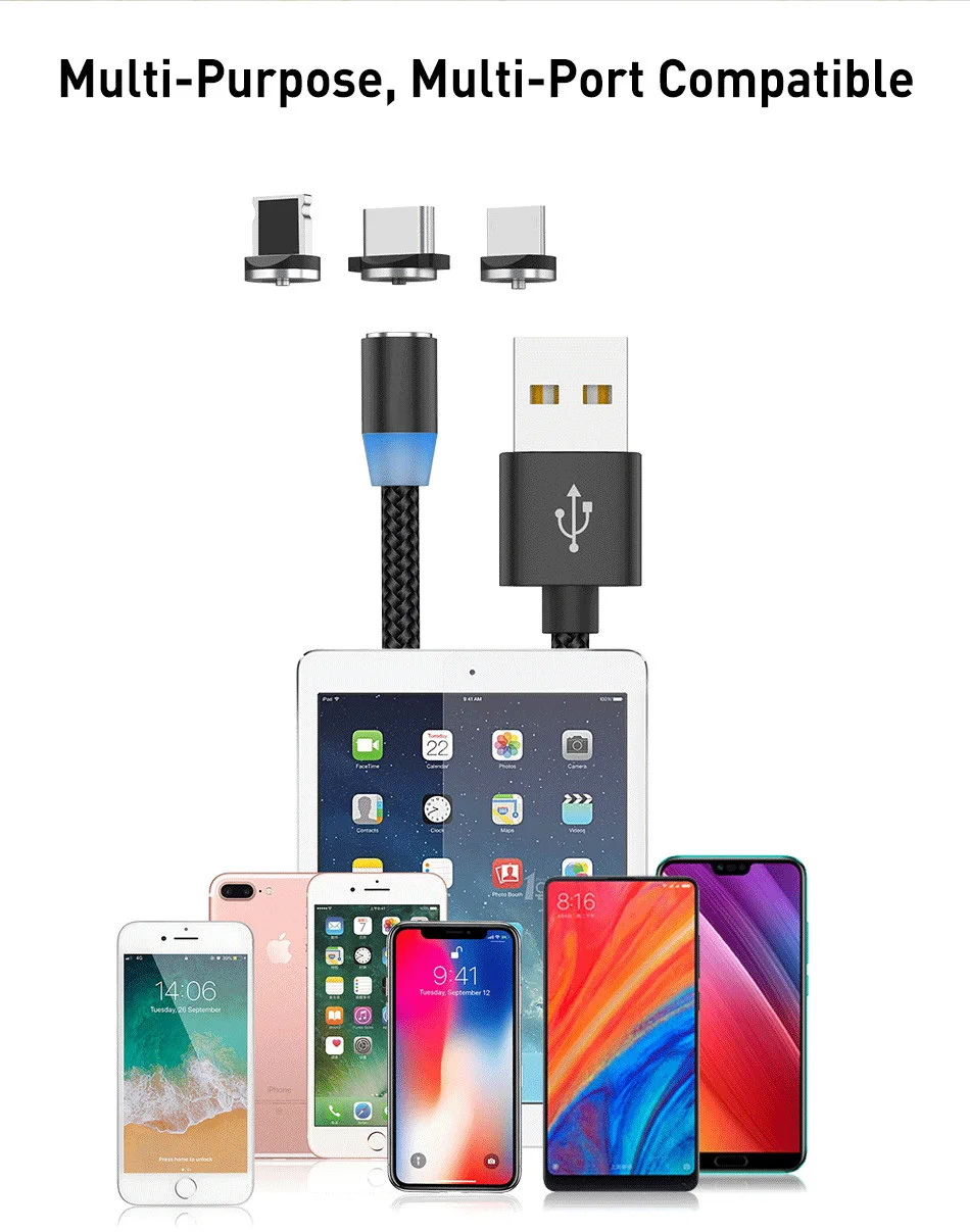 Магнитный кабель Олаф 1 м 2 м Micro usb кабели для Xiaomi huawei samsung S9 usb type C кабель USB C магнитное зарядное устройство для iPhone X 8 7