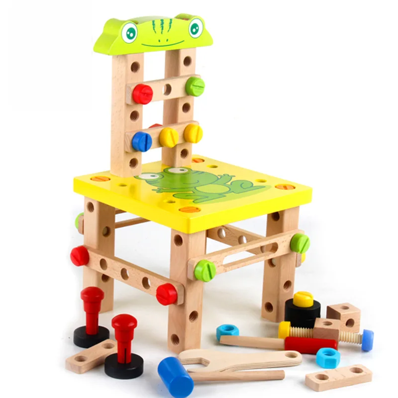 

Creative Wooden Assembled Educational Toy Flexible gong ju yi Children Disassembly Toy Nut Combination Hands-on Educational