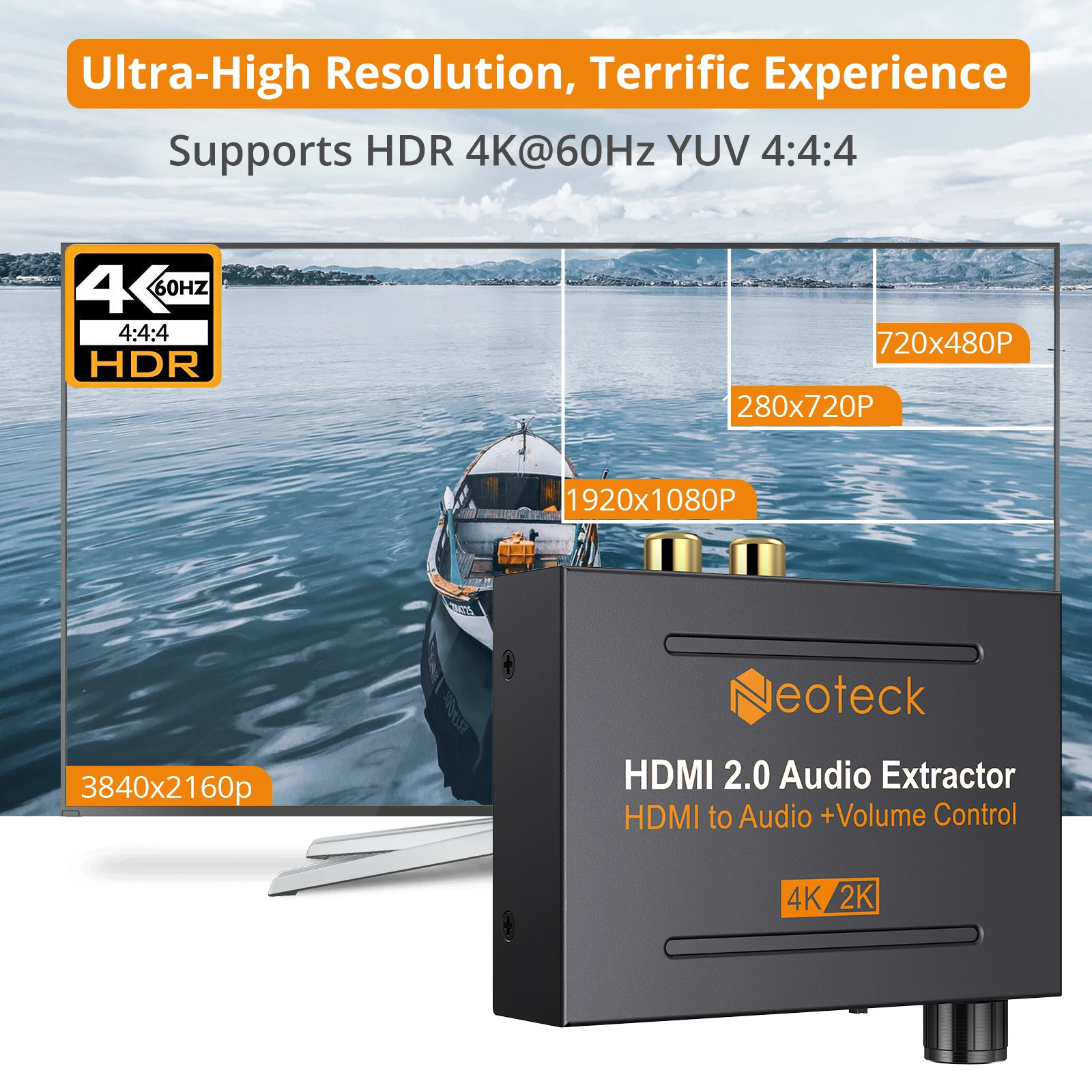 LiNKFOR 4K Ultra HD 3D HDMI 2 0 Audio Extractor Splitter HDMI to Optical TOSLINK SPDIF 3 5mm Headphone Stereo Audio Converter