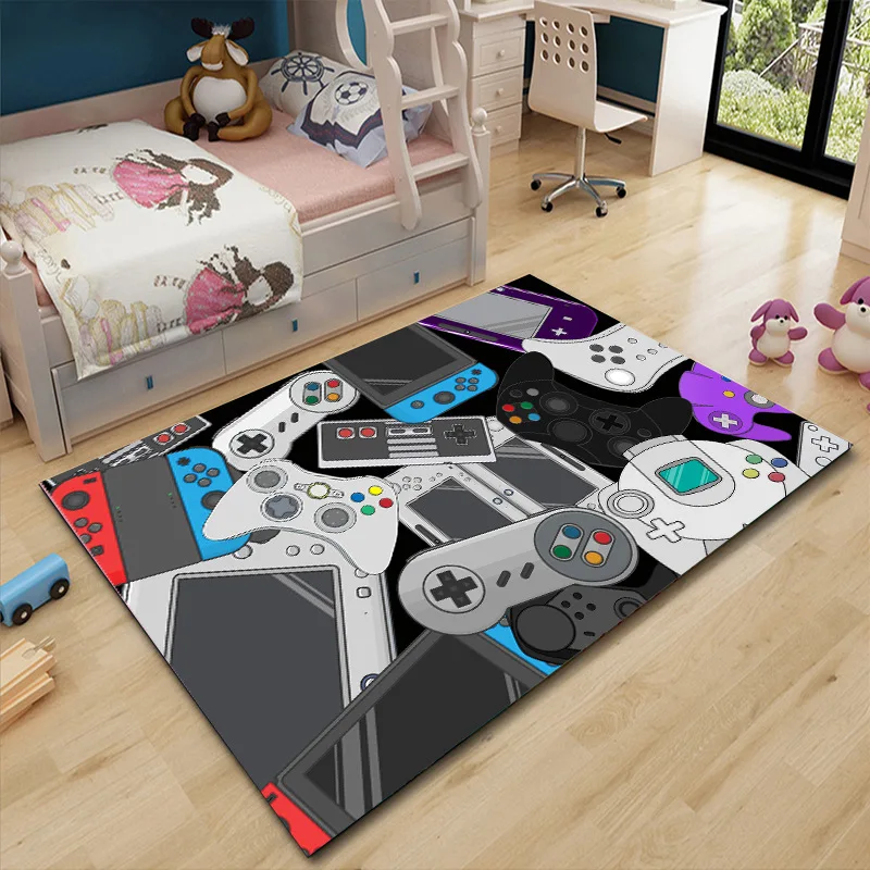 decoration maison decoration chambre tapis chambre enfant Tapis nordique de  jeu Playstation, tapis de sol antidérapant en flanelle, pour salon