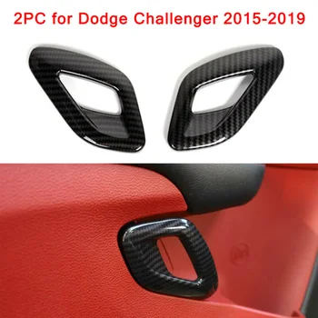 

2pcs Carbon Fiber Style Inner Door Handle Cover Trim For Dodge Challenger 2015+