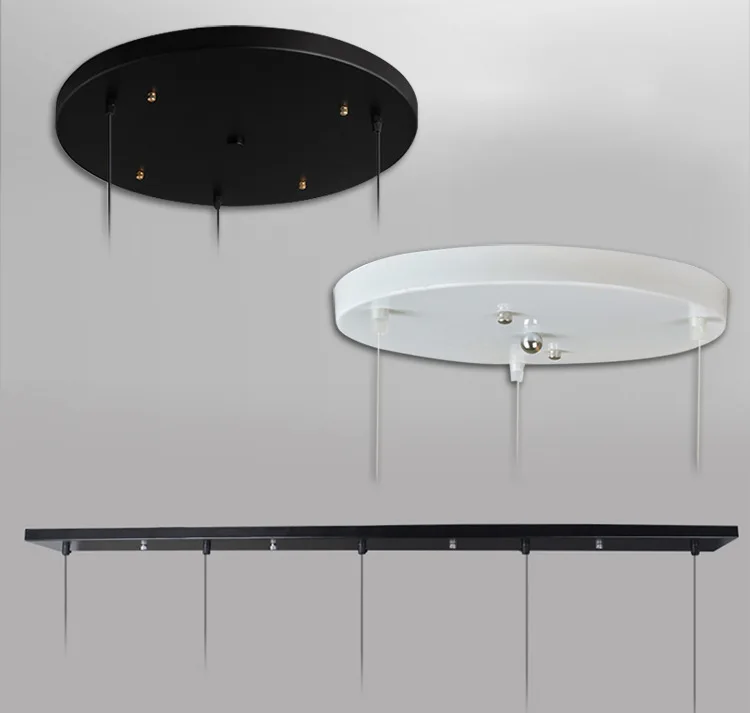 

Modern Retro Three Head Four Five Seven Heads Nine Long Platter Lamps round Plates Lighting Accessories Chandelier Black And Whi
