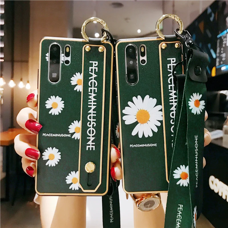 Чехол с ремешком для Huawei P40 P30 P20 Pro Mate 20X 30 Nova 3i 4E 5i 6 SE Honor 20 10 8X 9X pro чехол держателем