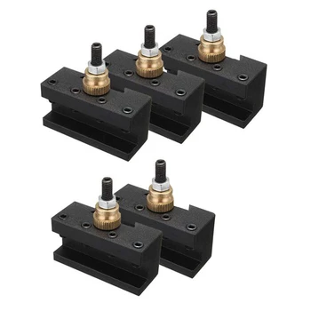 

LIXF 1/4 inch- 1/2 inch Mini Lathe Quick Change Post Facing Milling Turning Tool Holder 5Pcs Cylindrical Tool Holder Cutter