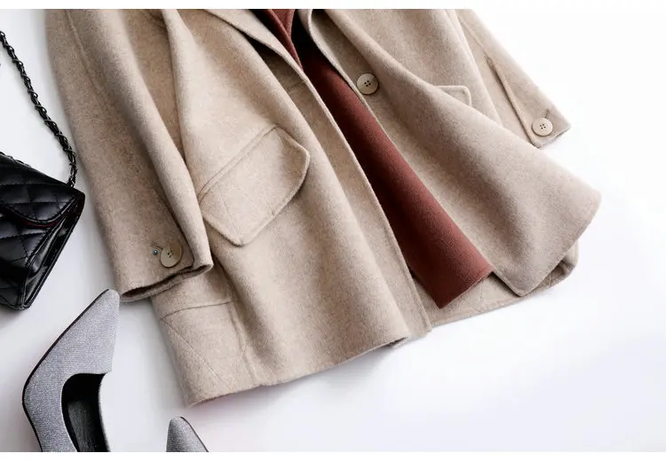 Высокое качество шерсть осень новое шерстяное пальто Альпака теплое зимнее пальто женский жилет шерстяное длинное пальто офисное женское тонкое пальто