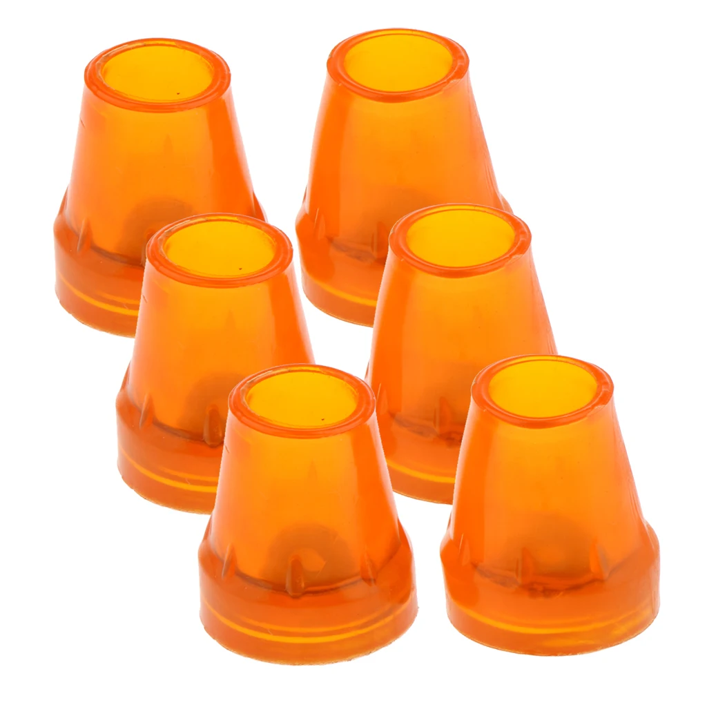 Rubber Leg Tips Shelf End Cap Tips, 6 Pack, Inner Diameter 7/8 inch, Orange