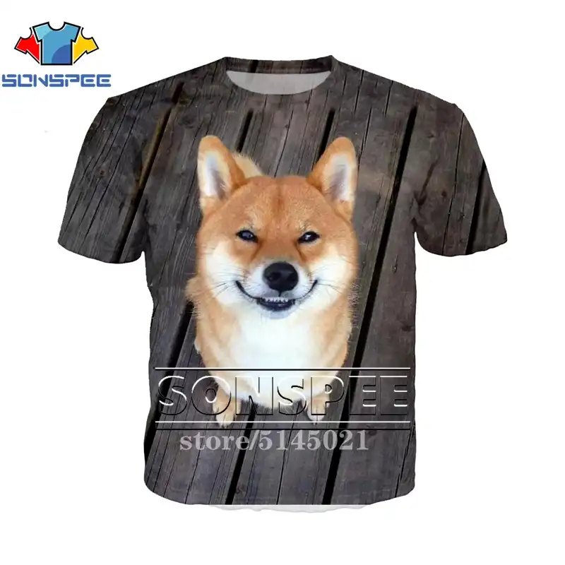 Sonspee 3d プリント男性女性おかしい犬顔柴犬 Doge カジュアル O ネック原宿 Tシャツ夏 Tシャツユース T011 トップス Tシャツ Aliexpress