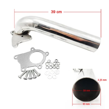 

Universal T3/T4 TURBO 5 BOLT TURBINE EXHAUST DOWN PIPE 2.5" DIA 90 DEGREE S/S w/ GASKET