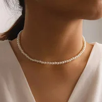 New Korean Pearl Necklaces for Women Gold Color Link Chain Choker Fashion Neck Accessories Elegant Collar bijoux femme - Image 4