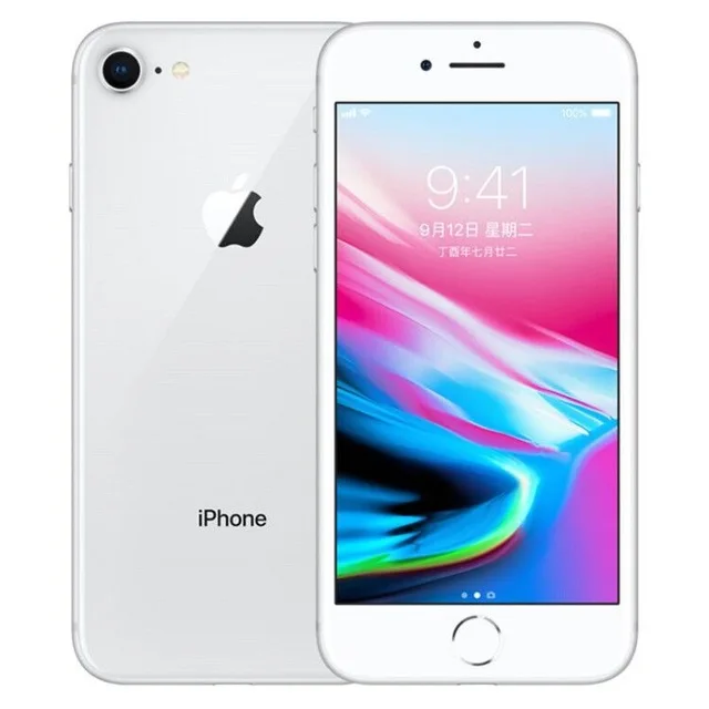 Разблокированный Apple iPhone 8, 1821 mALTE, используемый мобильный телефон, 2 Гб ОЗУ, 4,7 дюймов, МП, шестиядерный, отпечаток пальца, iOS смартфон, Apple, NFC - Цвет: Silver