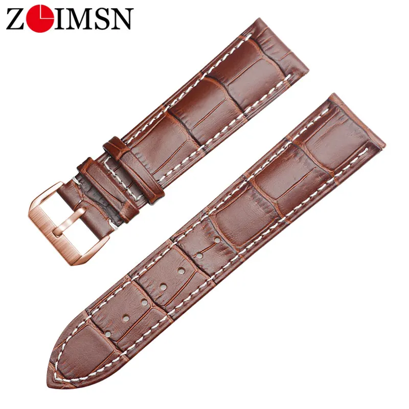 Ремешок ZLIMSN из натуральной кожи для часов Tissot Longines Omege huami amazfit huawei gt Gear S2 S3