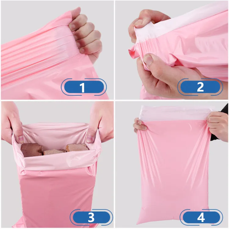 Light Pink Poly Mailer Adhesive Envelope Bag DIY Plastic Mailing Clothing Dress Gift Box Underwear Toys Shoes Packaging Pouches 3