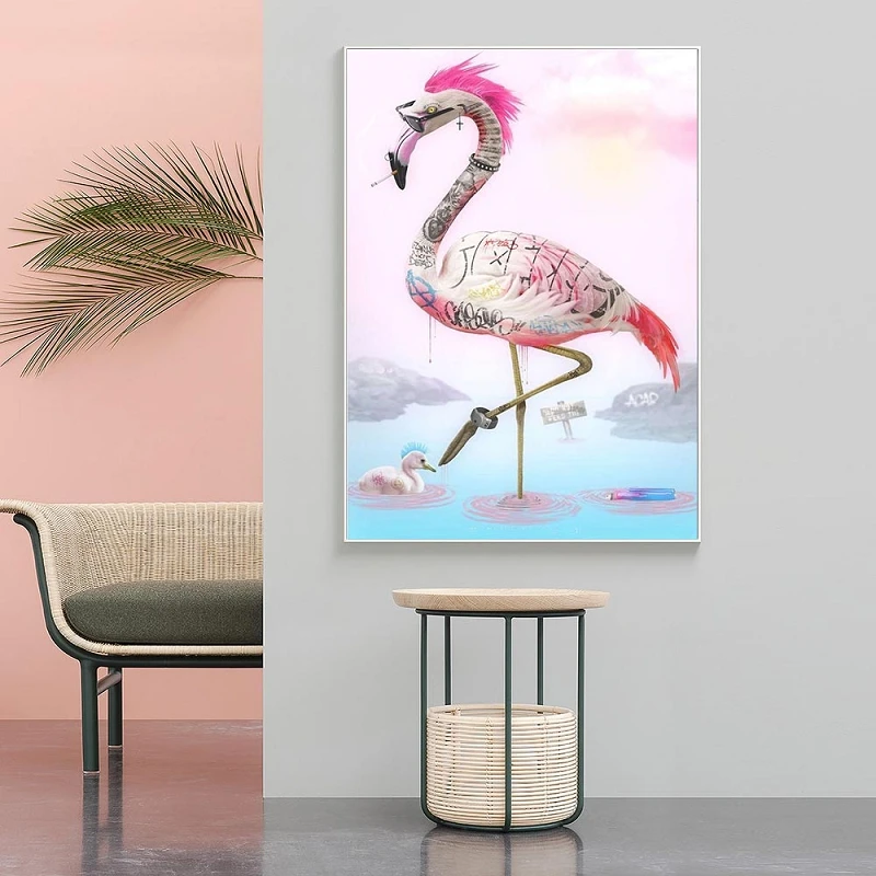Poster Home Decor Wall Art Flamingo Art/Canvas Print 
