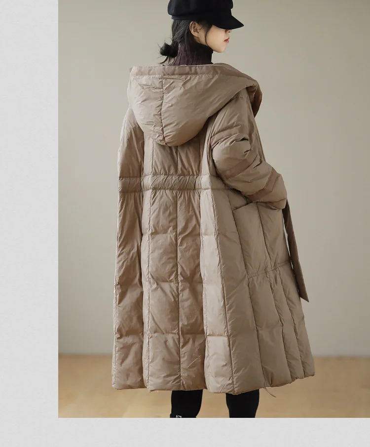 branco para baixo jaqueta elegante longo puffer