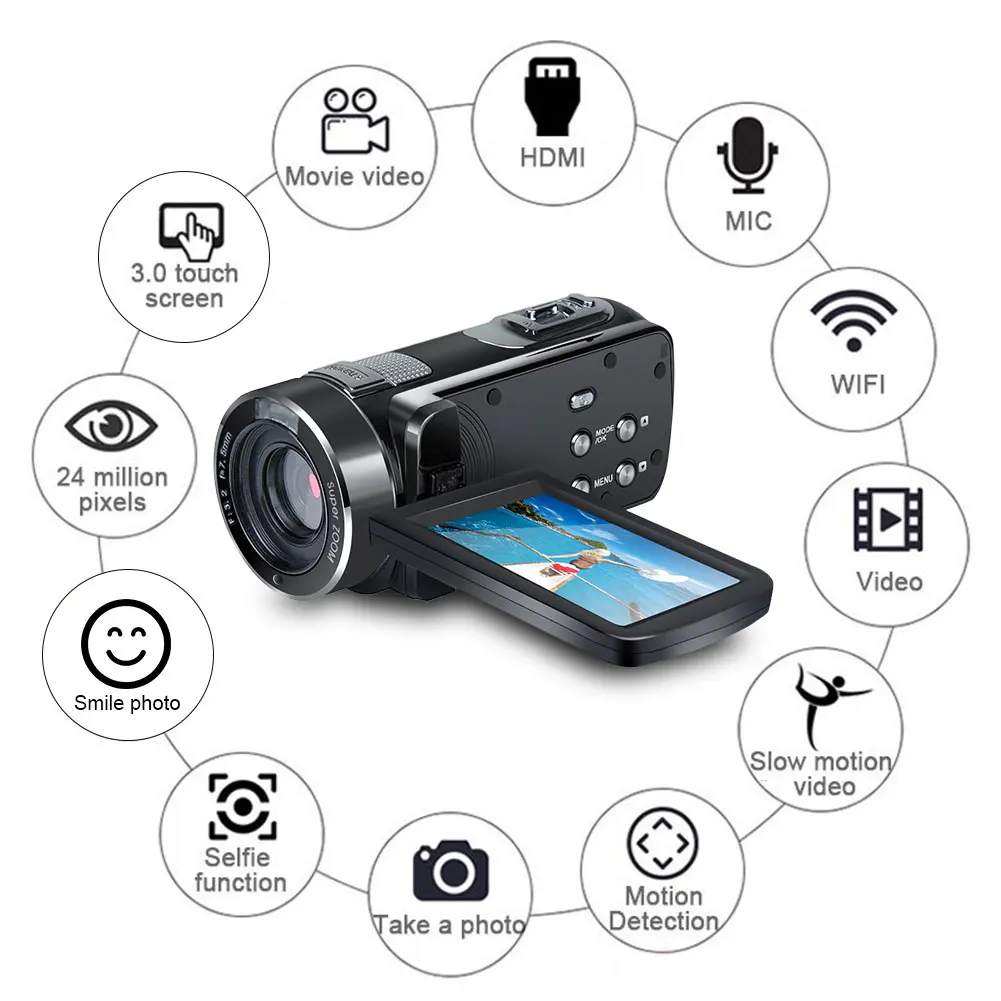 Cewaal P7 Full HD 4K 1080P видеокамера профессиональная камера ночного видения анти-встряхивание цифровая фото Vlog камера видеокамера Стабилизатор потока