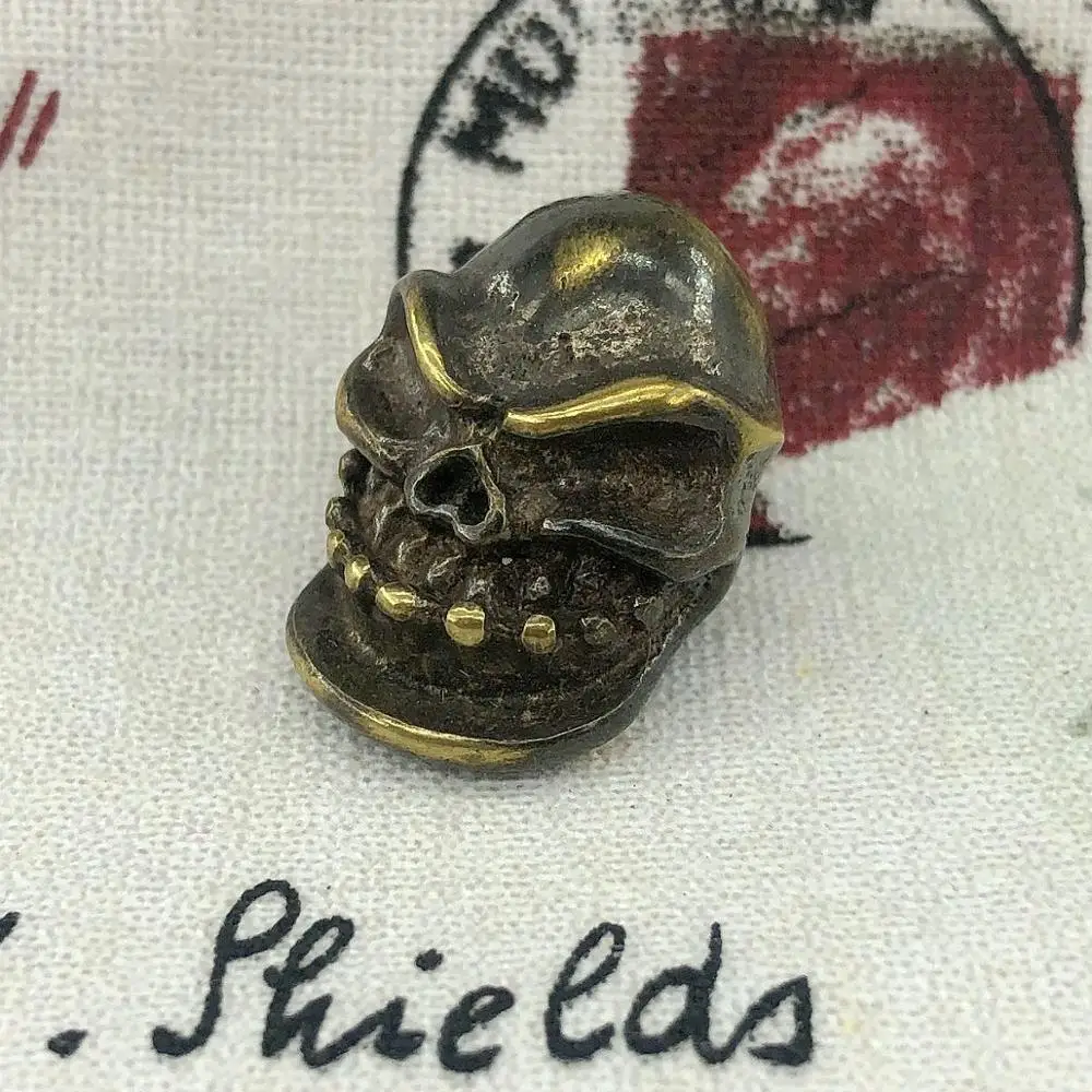 

1PC Wicked Ugly Skull Retro Brass Copper EDC Paracord Beads Knife Beads Umbrella Rope Cord Necklace Bracelet Lanyard Pendants