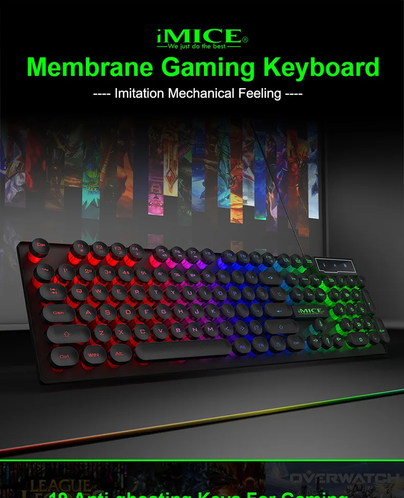 Подсветка игровая клавиатура AK-800 на каждый день, 3 цвета 104 ключей английский проводной USB универсальный клавиатуры для настольных ПК ноутбука игра