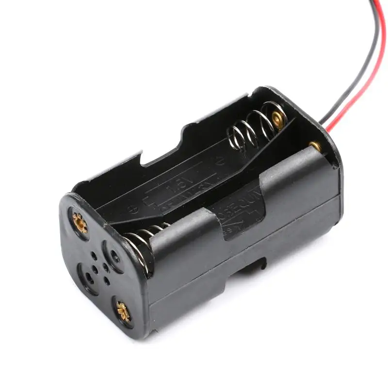Double Side 468xAA Battery Holder Case Box Black With Wire Lead For AA batteries