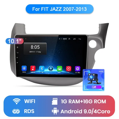 Junsun V1 Android 9,0 2G+ 32G DSP автомобильный Радио Мультимедиа Видео плеер для HONDA FIT JAZZ 2007-2013 навигация gps 2din Авторадио - Цвет: WIFI (1GB 16GB)