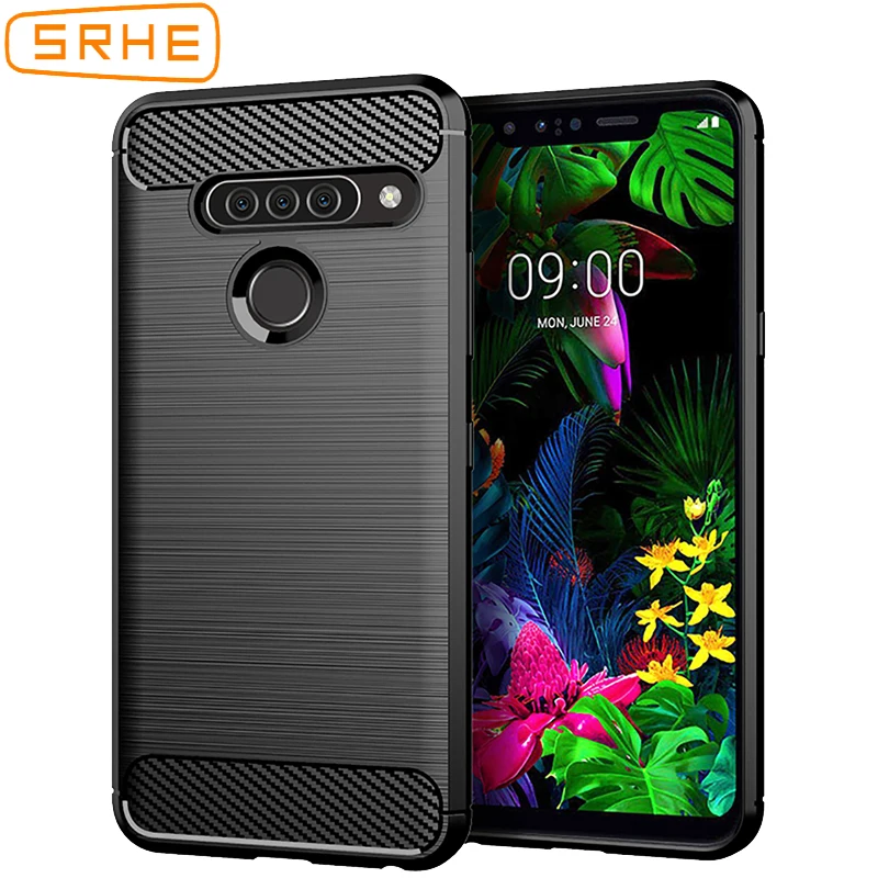 

SRHE Cover For LG G8S ThinQ Case Silicone Rugged Armor Soft Fiber Back Case For LG G8S ThinQ Cover