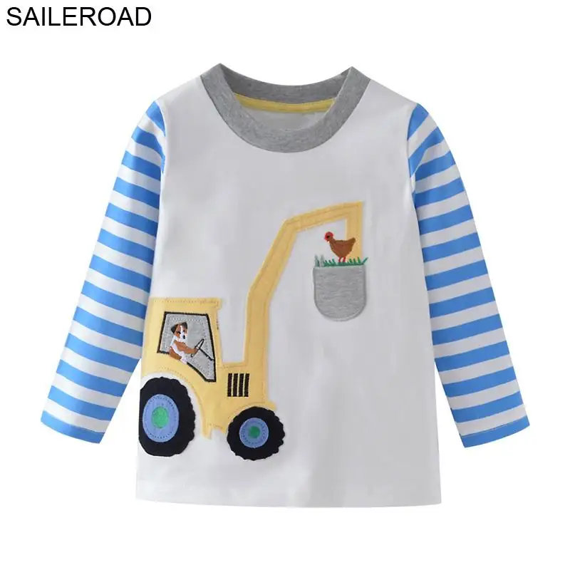 5422 same picture SAILEROAD/футболка для собак с длинными рукавами для мальчиков 2-7 лет, топы для мальчиков, Детские футболки, осенние детские рубашки, детская одежда - Цвет: 5422 same picture