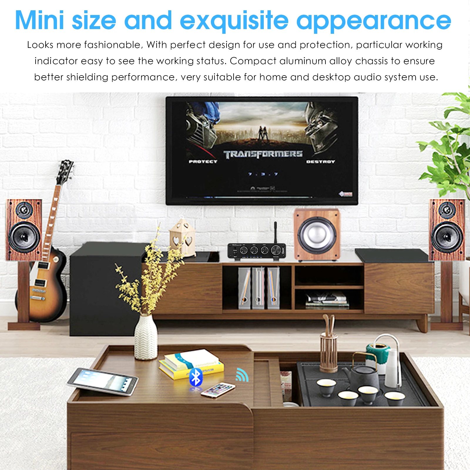 Nobsound Mini Bluetooth 5.0 Digital Amplifier 2.1 Channel Home Stereo Desktop Audio Amp Headphone Amplifier Subwoofer Amp sound amplifier