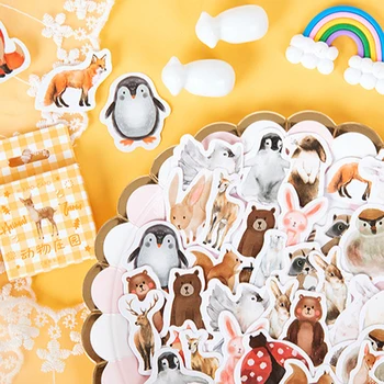 

46pcs/pack Kawaii Animal Manor Stickers Diary Scrapbooking sticker Albums Phone Photo Deco stickers Childrens Sticker