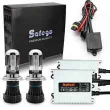 Safego AC 12 В 35 Вт HID hi/lo Биксенон H4 Комплект 4300 К 6000 К 5000 К 8000 К 10000 к 12000 к Hi Low hid би ксенон h4 комплект провода Реле Жгут