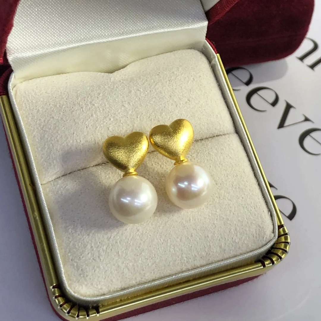 

JY Pure 925 Sterling Silver Round 9mm Fresh Water White Pearls Studs Earrings Women Fine Pearl Earrings Clasps