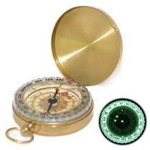 

Clamshell Compass with Luminous Pocket Copper Vintage Navigation for Outdoor Camping / Hiking / Marine