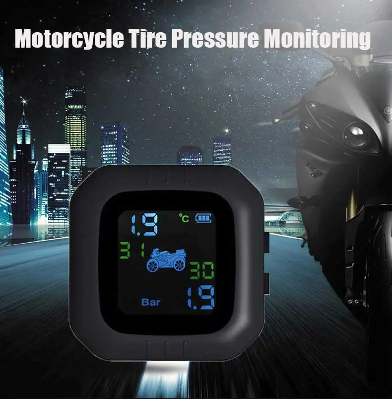 M3 lcd мотоцикл TPMS система контроля давления в шинах температура фунт-сила на кв. дюйм бар с USB внешними датчиками водонепроницаемый беспроводной сигнал тревоги