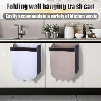 

Portable Collapsible Hanging Trash Can Small Garbage Box Waste Bin Attached To Cabinet Kitchen Drawer For Bedroom Dorm Room Car