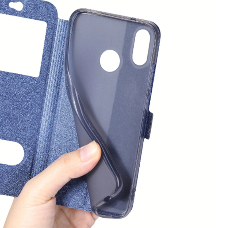 Mở Cửa Sổ Da Dành Cho Huawei P Smart Z Bao Psmart Z Lật Trường Hợp Cho Huawei P Smart Z 2019 STK-LX1 Bao Psmartz 6.59" huawei pu case
