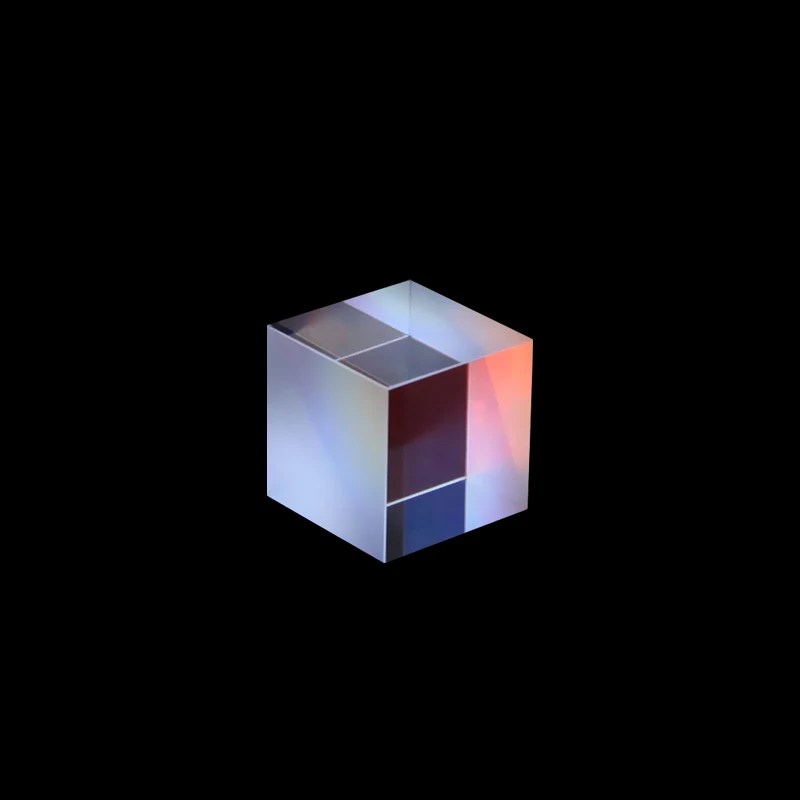 Dichroic Glass 25mm Optical Color X-Cube 4 면 광택 K9 프리즘 교육 실험 레이저 큐브 레인보우 유리..