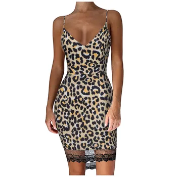 

spaghetti straps leopard print hollow out high waist bodycon sexy mini dress 2019 autumn women sleeveless party clothes