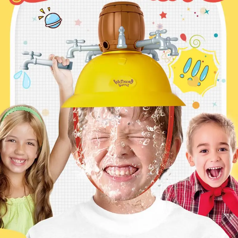 Wet Head Hat Bucket Faucet Water Roulette Game Funny Challenge Kids Trick Toys K92D