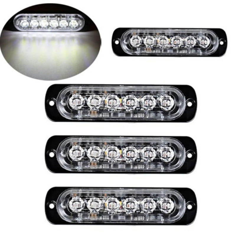 4 шт 6Led аварийный для автомобиля грузовика Маяк свет прямоугольный Предупреждение аварийный свет белый свет