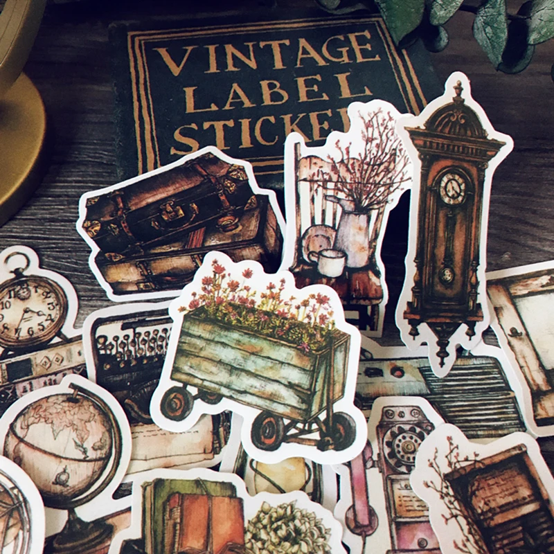 Vintage furniture old appliances typewriters materials stickers DIY Creative Junk journal Photo Scrapbooking Decoration Stickers decorative stickers,diy scrapbooking accessories