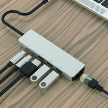 6 в 1 Usb C Hdmi многопортовый концентратор адаптер type-C адаптер Hdmi 4K Usb 3,0 линия зарядки многопортовый тип-c адаптер