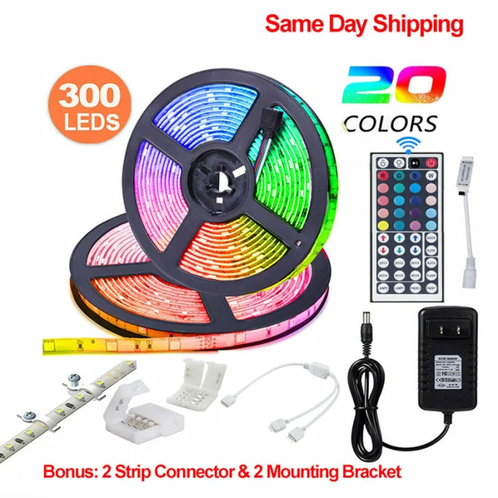 LED Strip Lights RGB 5050 10M LED Color Changing 24key Remote Control with Controller Indoor Garden Decoration Lights LB88