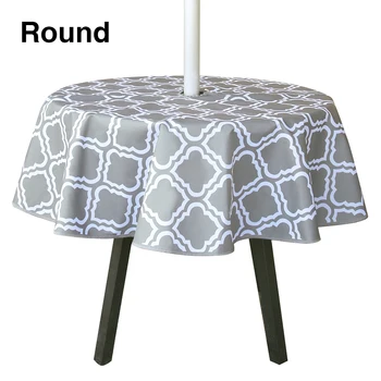

Waterproof Durable With Zipper Family Gatherings Umbrella Hole Easy Clean For Patio Outdoor Tablecloth Backyard Garden Party