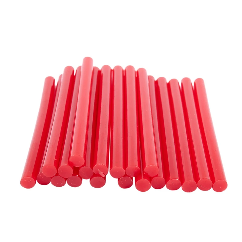 20 Pcs Red Hot Melt Glue Gun Adhesive Sticks 7X100Mm for Craft Model with 4 Pcs Sponge Paint Brushes for Kids, Early Learning Dr